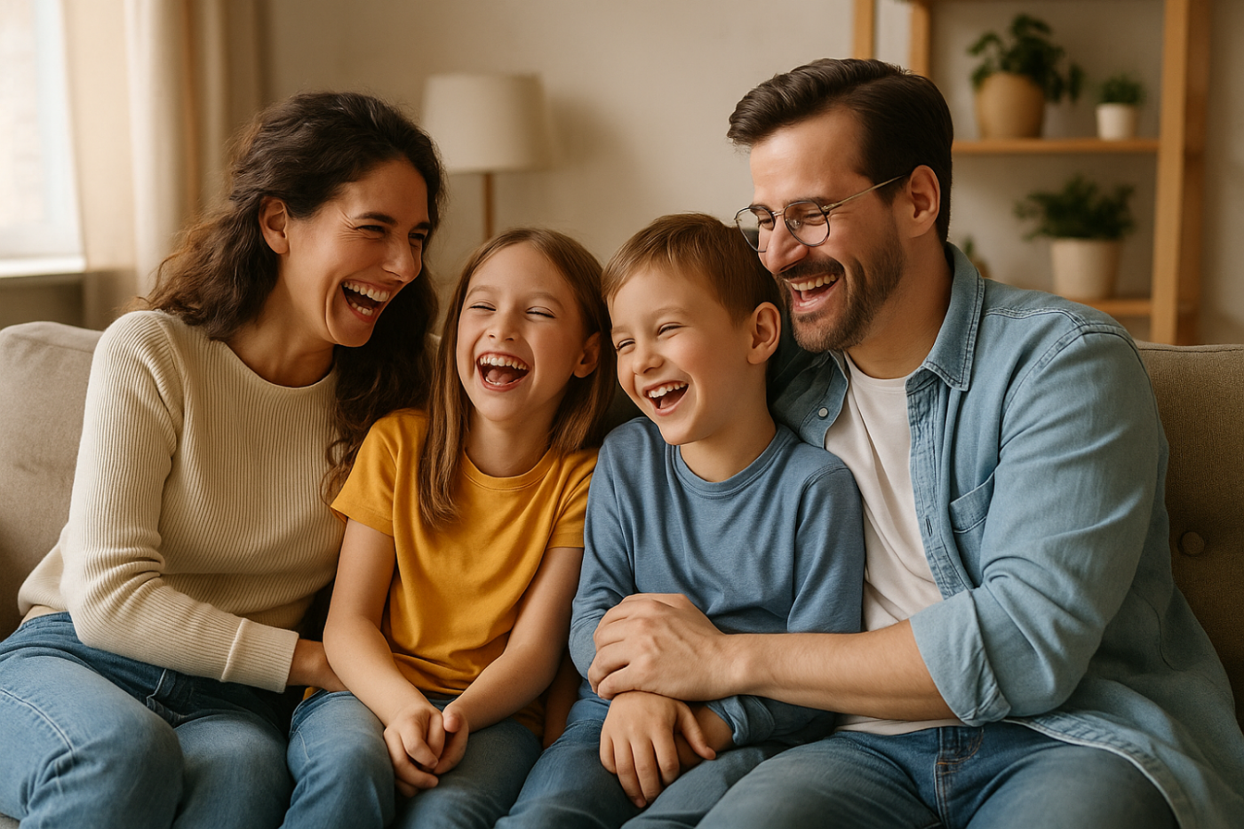 Familie auf Sofa - Variante 1